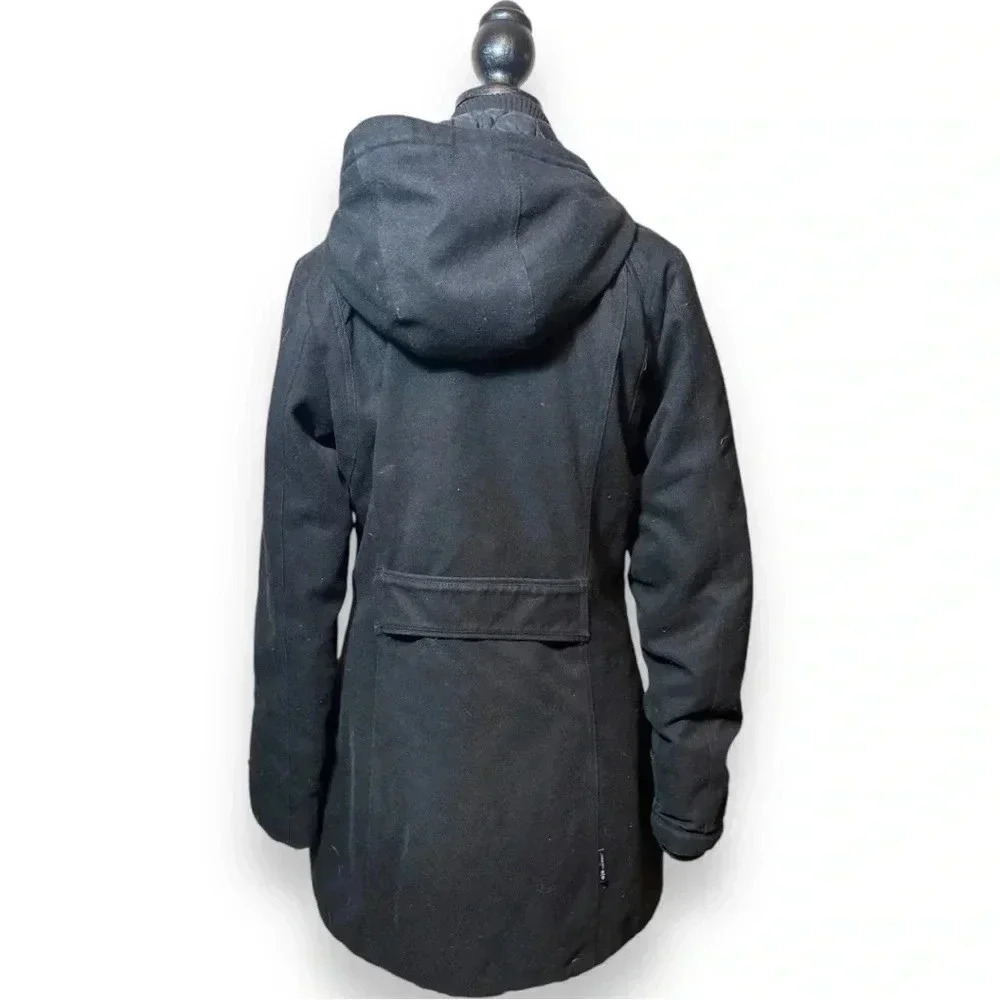 Merrell Women’s Opti-Warm Toggle Closure Black Sm Hooded Mid Length Duffel Coat - Picture 16 of 16